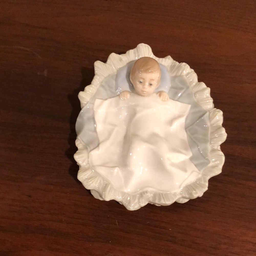 Porcelain Baby Figurine in White Blanket